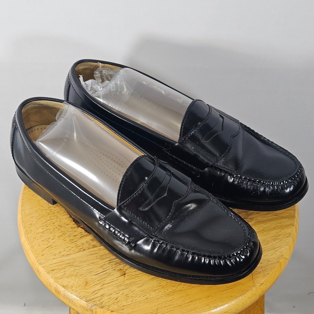 Cole Haan Pinch Penny Black Leather Penny Loafer Dress Shoes Men's 12 D - Picture 9 of 9